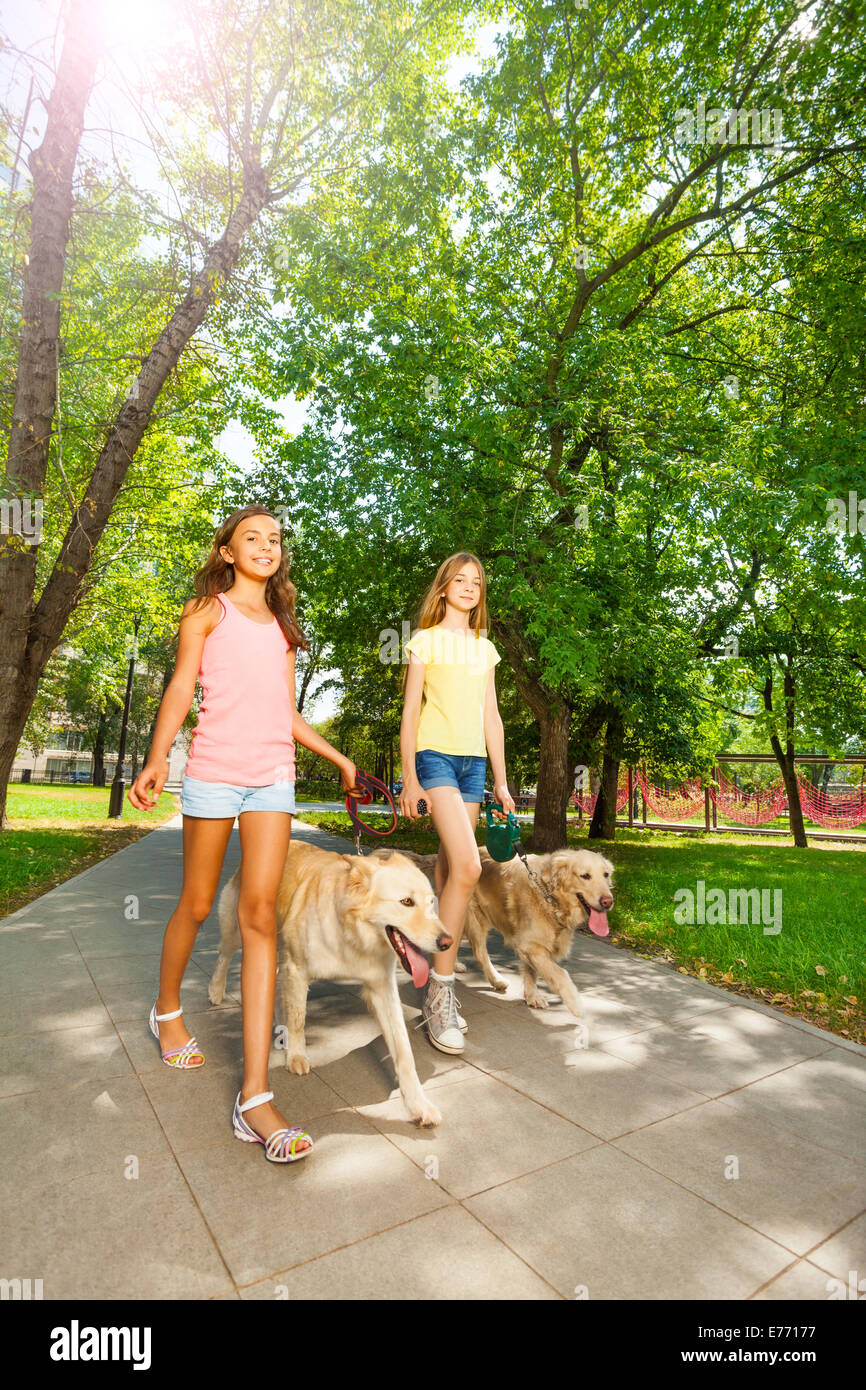 Teen girl and dogs walking hi-res stock photography and images - Alamy