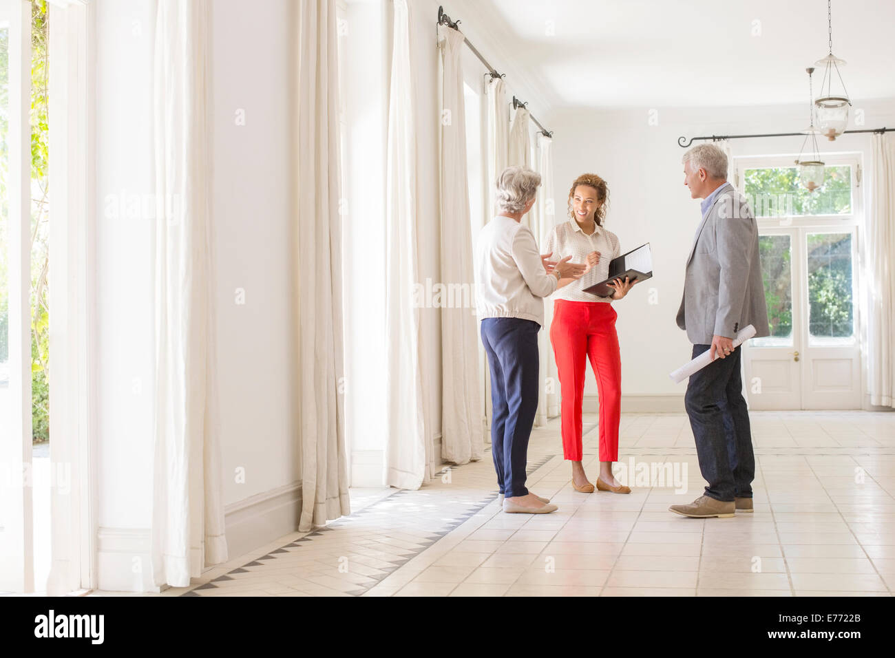 Older man and young woman conversation hi res stock photography and