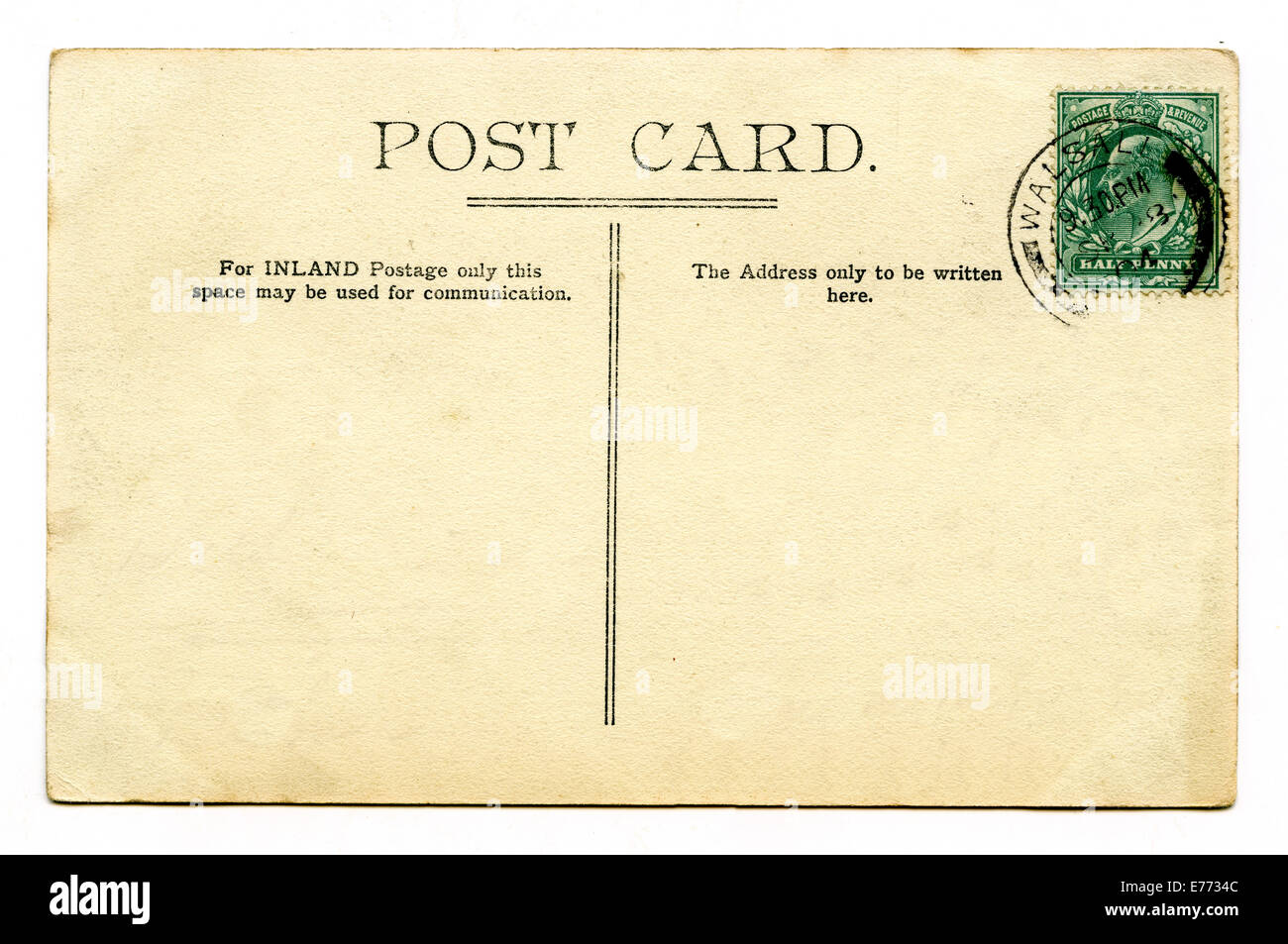 A vintage postcard over a plain white background Stock Photo - Alamy
