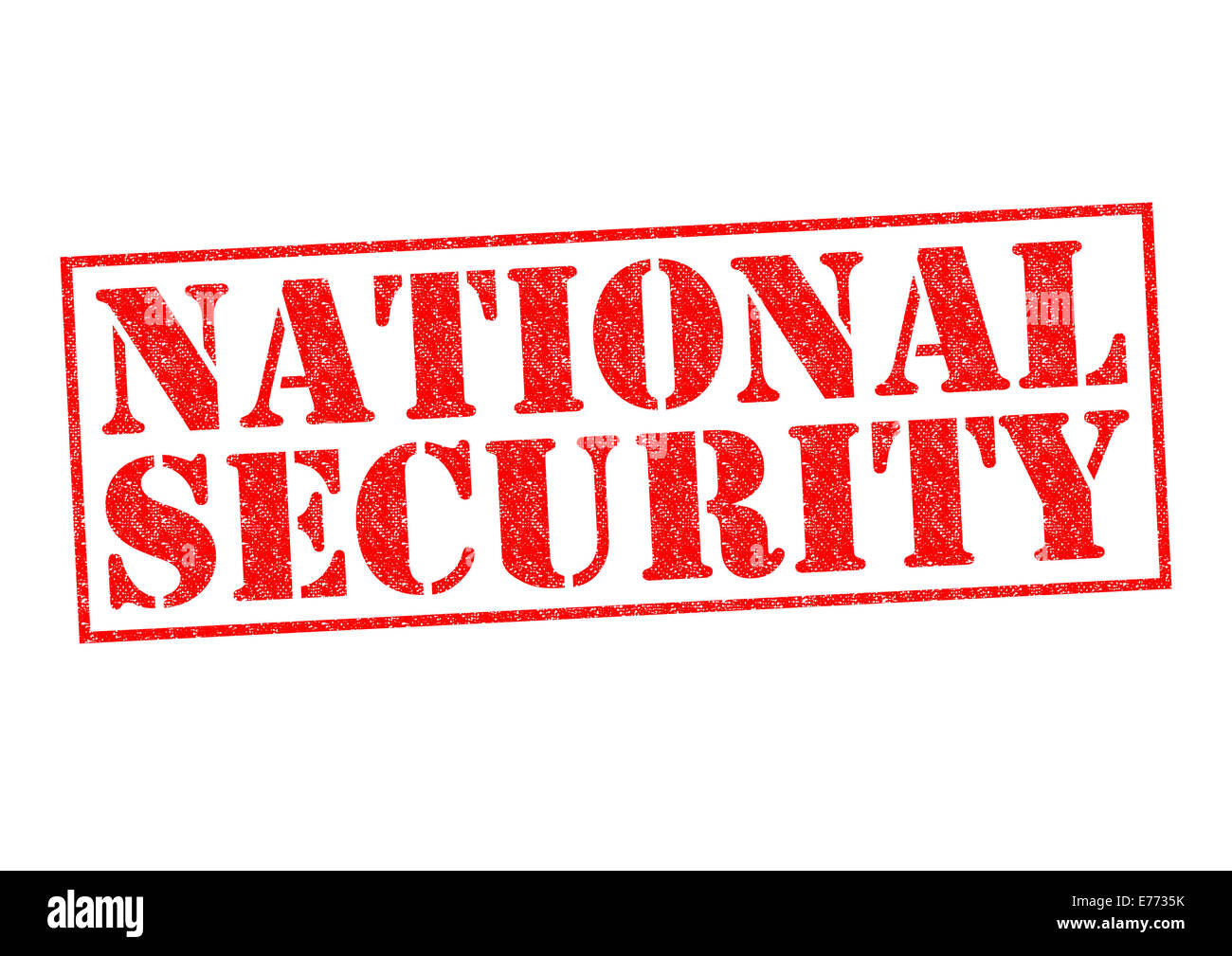 NATIONAL SECURITY red Rubber Stamp over a white background. Stock Photo
