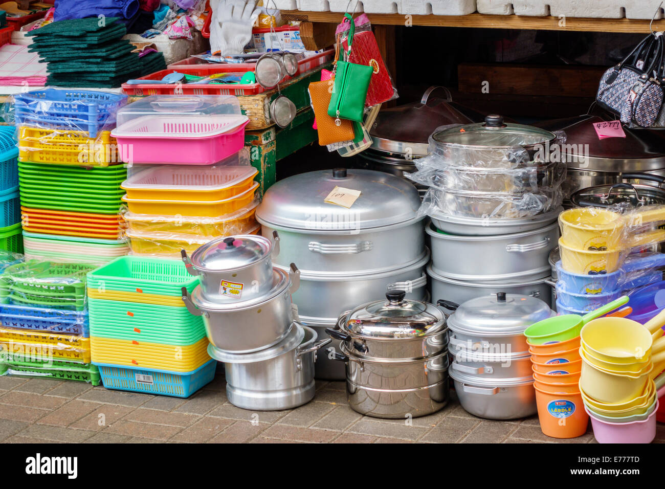 Hawaii, Hawaiian, Oahu, Honolulu, Chinatown, Kekaulike Street Stock