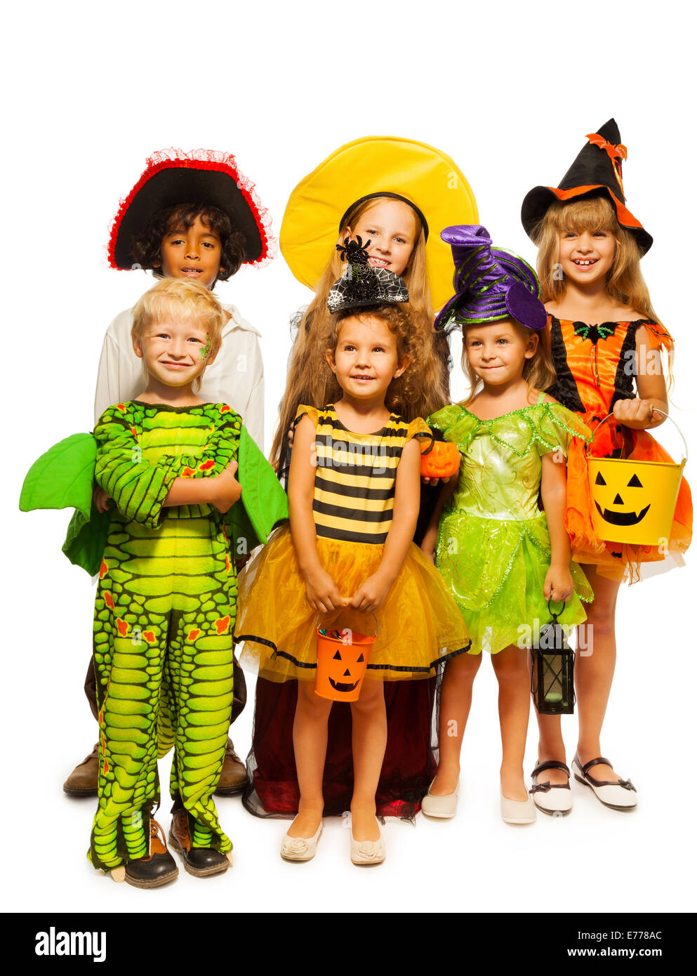 Group of kids in costumes isolated on white Stock Photo - Alamy
