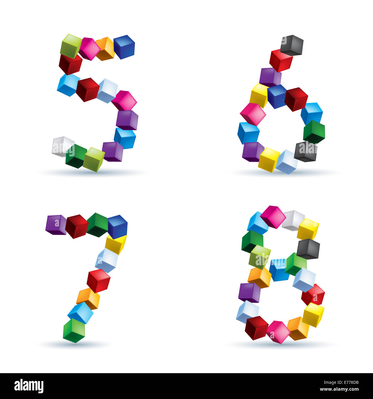 Five number digit colored Cut Out Stock Images & Pictures - Alamy