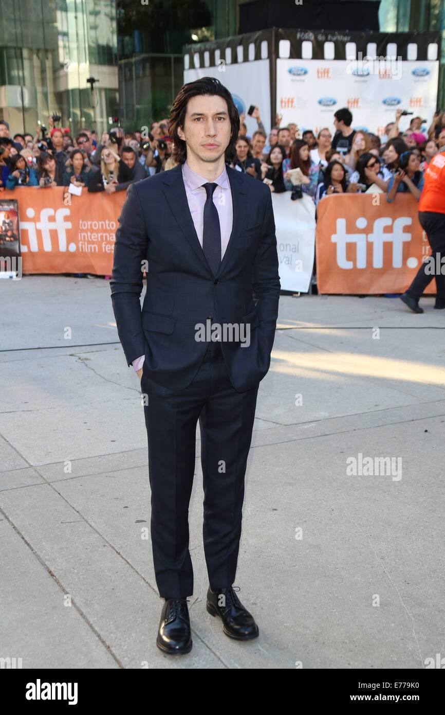 Toronto, Canada. 07th Sep, 2014. US actor Adam Driver attends the premiere of 'This Is Where I Leave You' during the 39th Toronto International Film Festival (TIFF) in Toronto, Canada, 07 September 2014. Photo: Hubert Boesl /dpa -NO WIRE SERVICE-/dpa/Alamy Live News Stock Photo