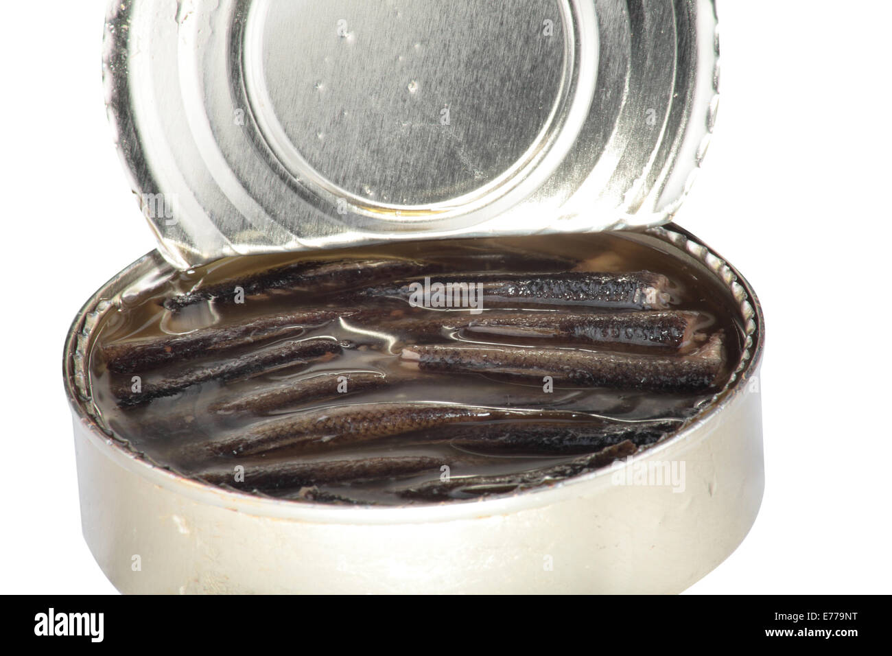 canned fish in tin Stock Photo