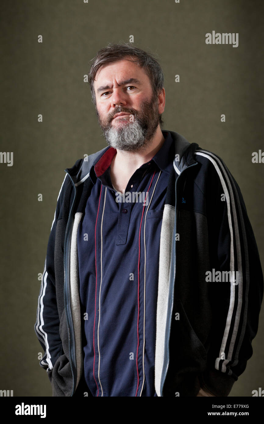 Aidan John Moffat, the Scottish vocalist, musician and author, at the Edinburgh International Book Festival 2014. Stock Photo