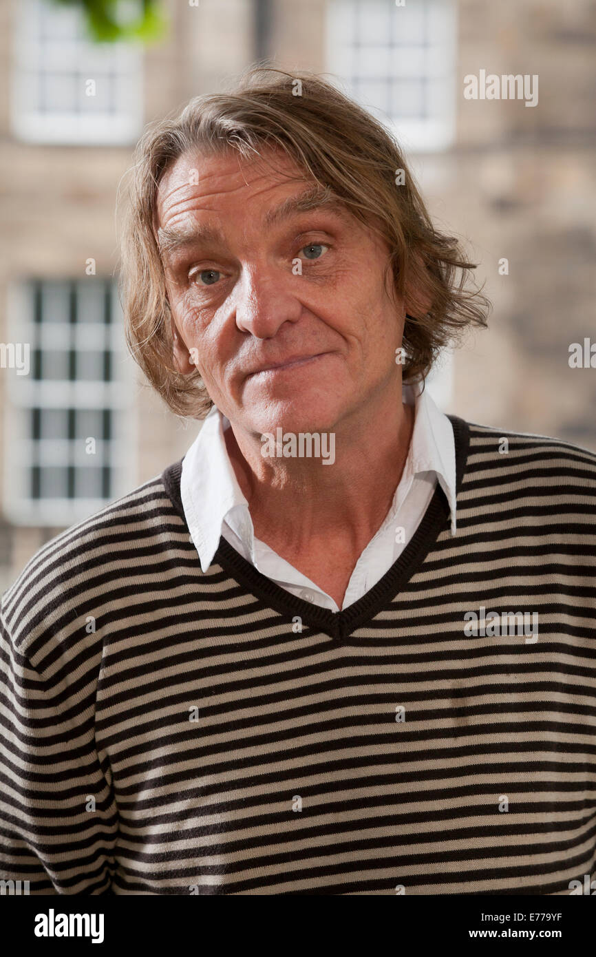 Melvin Burgess, the British writer of children's fiction, at the Edinburgh International Book Festival 2014. Edinburgh, Scotland Stock Photo