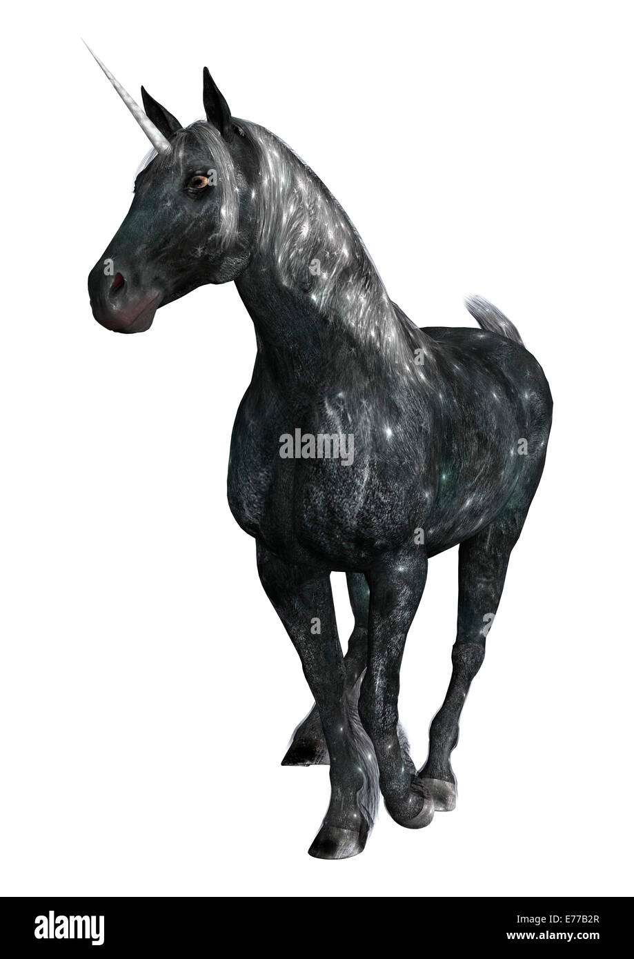 3D digital render of a beautiful sparkling fantasy unicorn isolated on ...