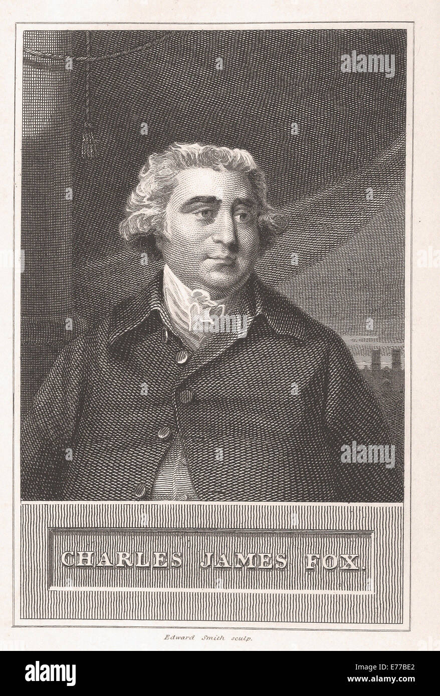 Charles James Fox - British Engraving - XIX th Century Stock Photo