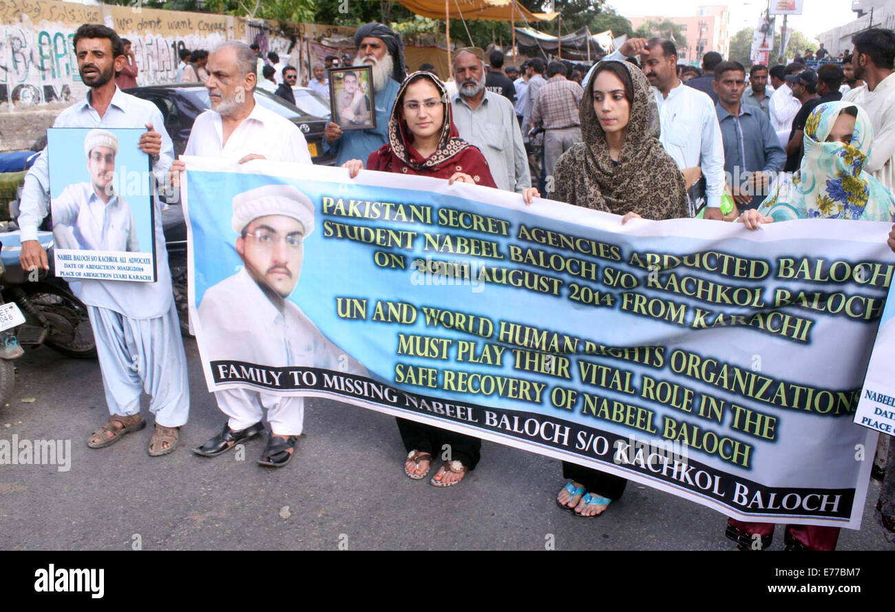 Family members of missing person, Nabeel Baloch are demonstrating for ...