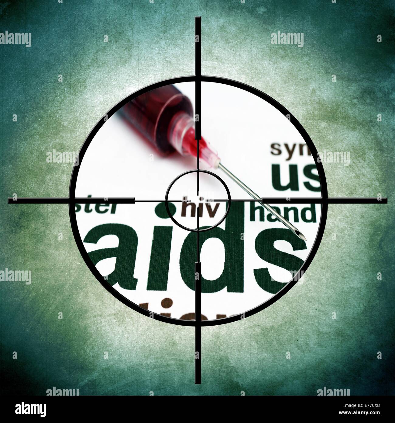 Aids text in target Stock Photo - Alamy