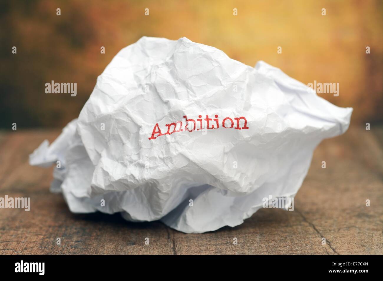 Ambition text on paper Stock Photo - Alamy