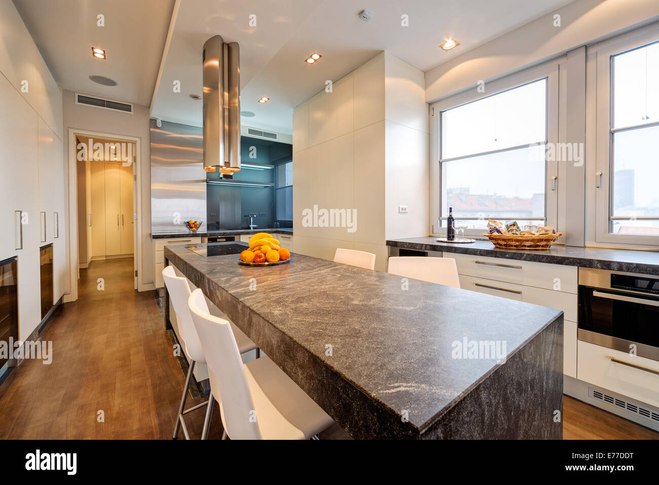 modern kitchen interior withl sink and appliances Stock Photo - Alamy