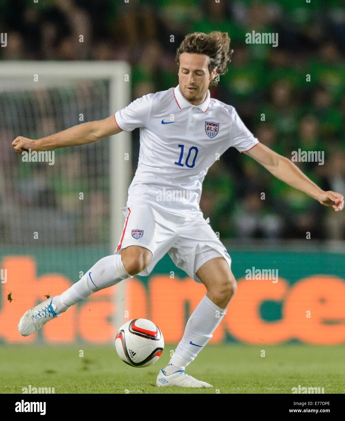 USA's Mix Diskerud in action during the friendly soccer match between Czech Republic and the USA at Generali Arena in Prague, Czech Republic, 03 September 2014. Photo: Thomas Eisenhuth/dpa -NO WIRE SERVICE- Stock Photo