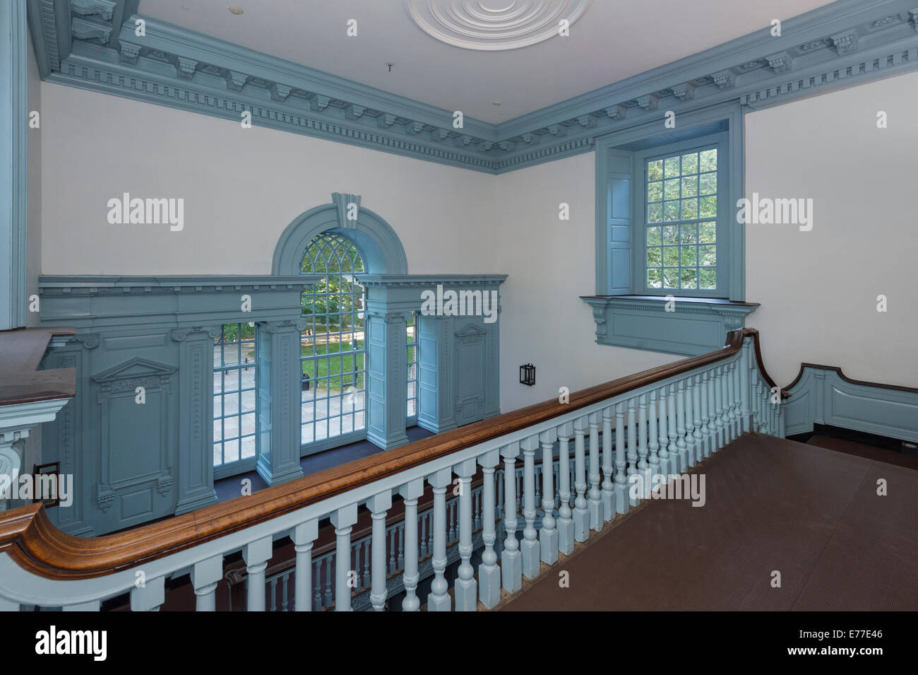Staircase Inside Independence Hall, Philadelphia, Pennsylvania USA Stock Photo