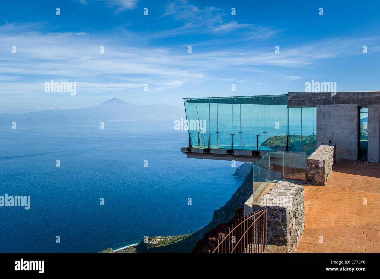 Glass observation tower at mountains. La Gomera islands Stock Photo