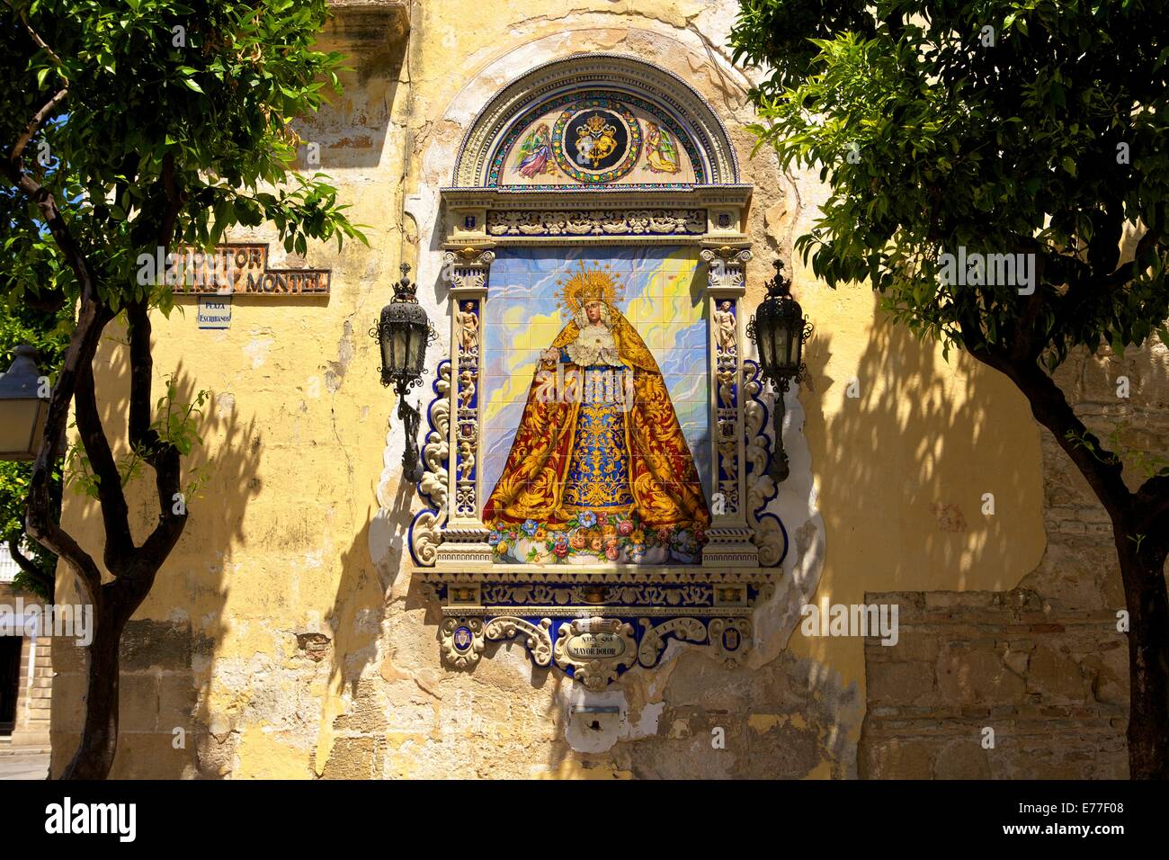 Ceramic Mural, Jerez de la Frontera, Cadiz Province, Andalucia, Spain, South West Europe Stock Photo