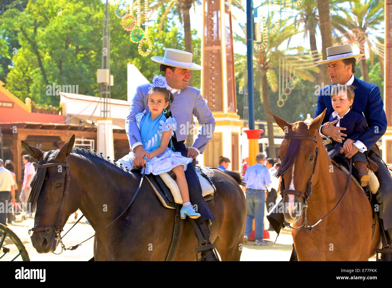 Spanish Horse Riders in Traditional Dress, Annual Horse Fair, Jerez de