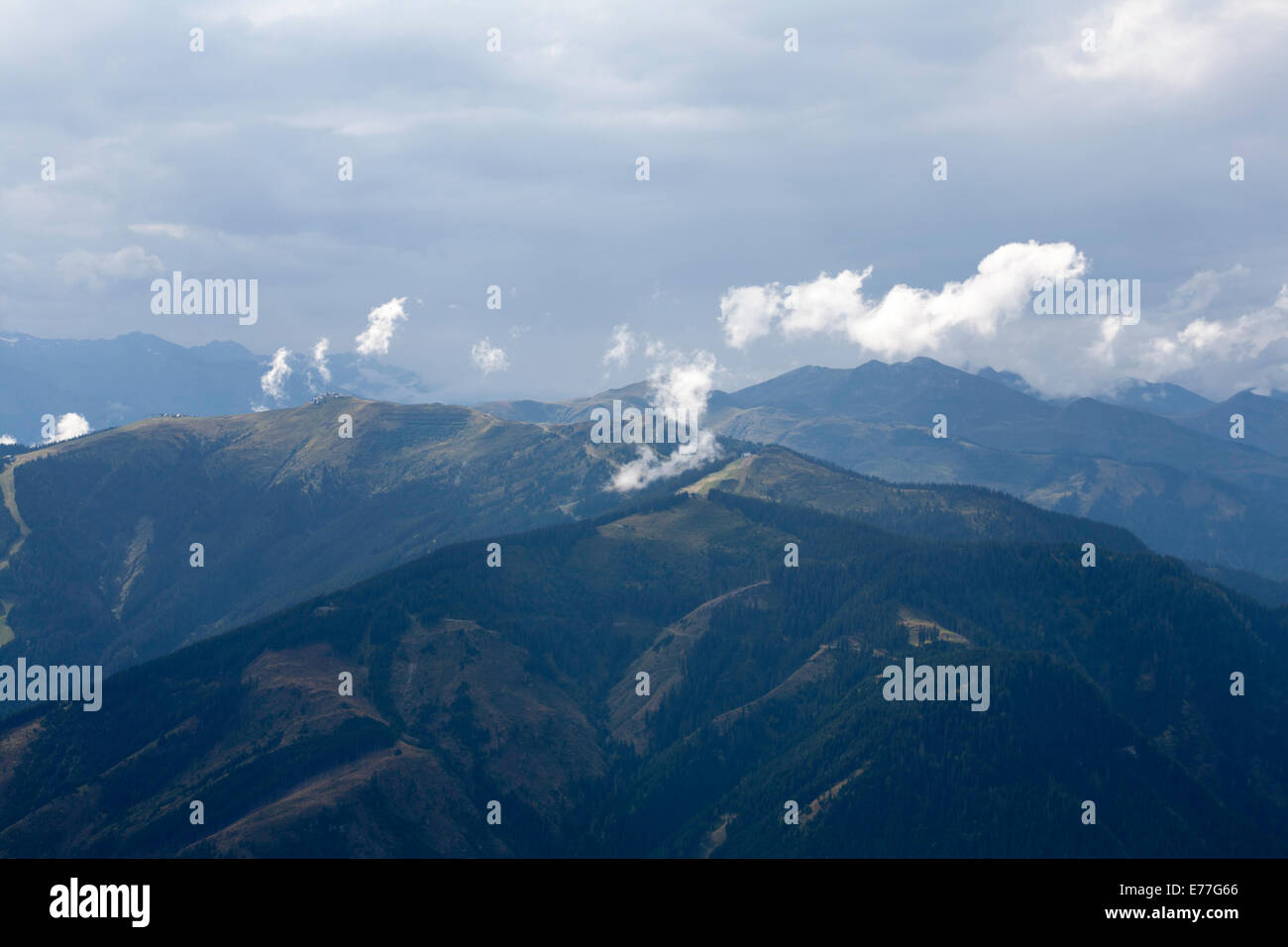 Cloud rising above The Schmittenhohe from The Schwalbenwand  Zell am See Salzburgerland  Austria Stock Photo