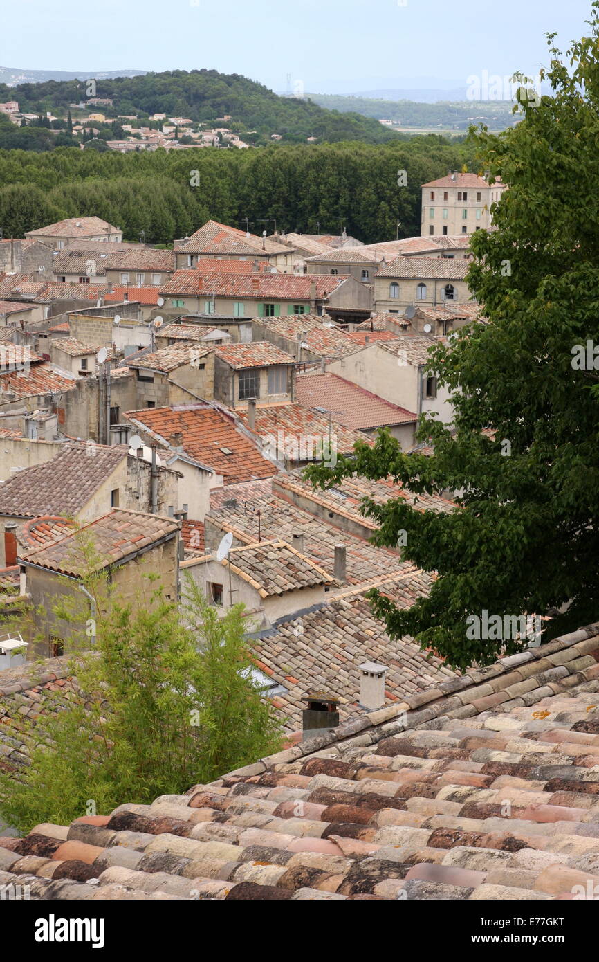 Roof tops of Sommieres Stock Photo
