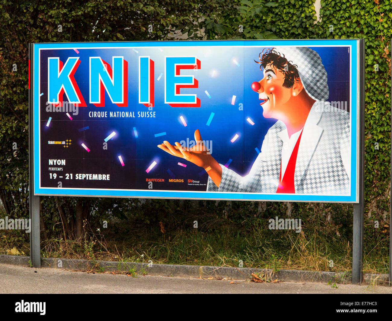 Colourful poster for the circus Knie, the Swiss national circus. Stock Photo
