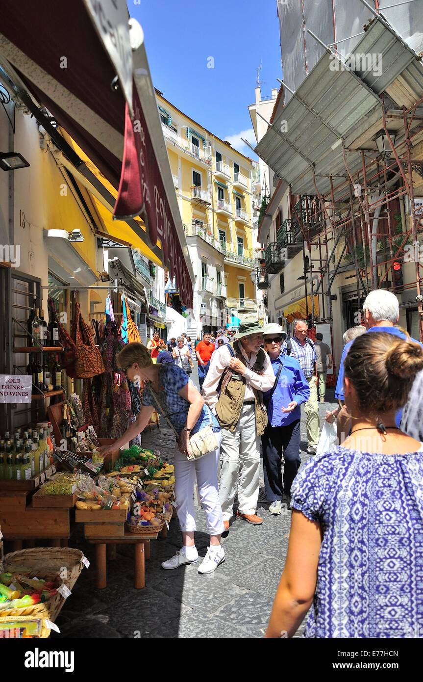 Amalfi italy street shopping hi-res stock photography and images