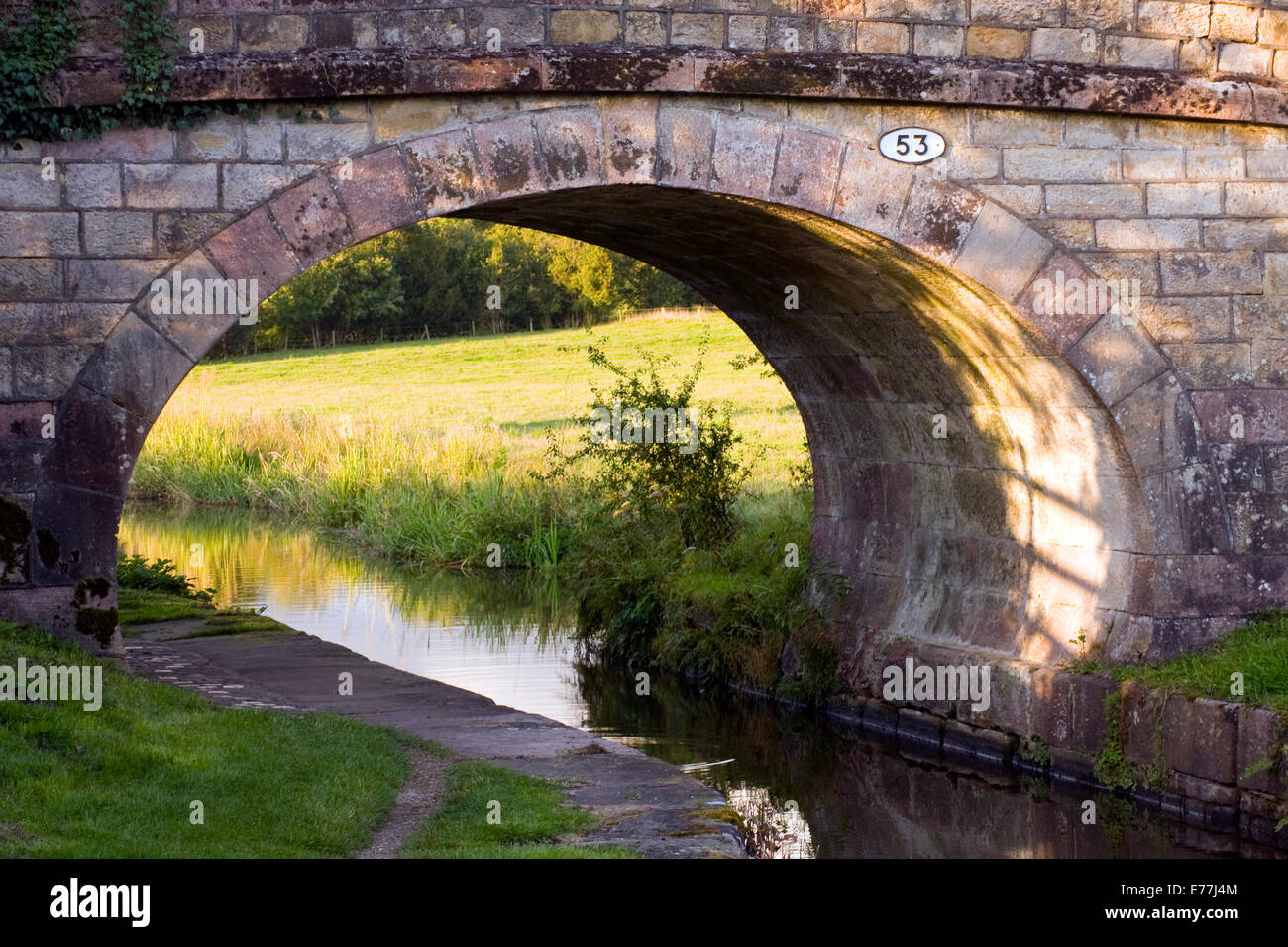 Canal Bridge on the Caldon Canal Stock Photo
