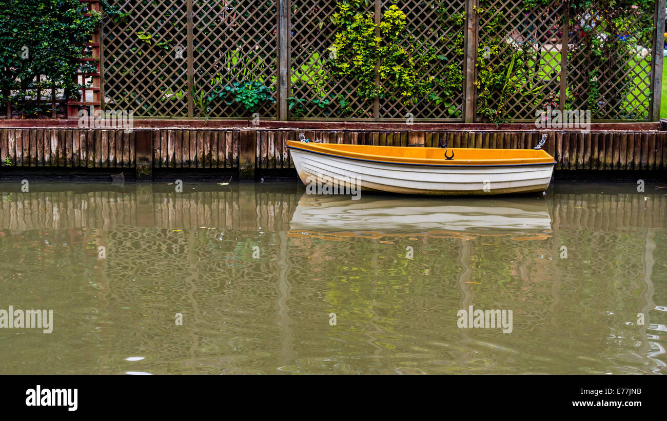 Rowing boat., Grand Union Canal, UK Stock Photo