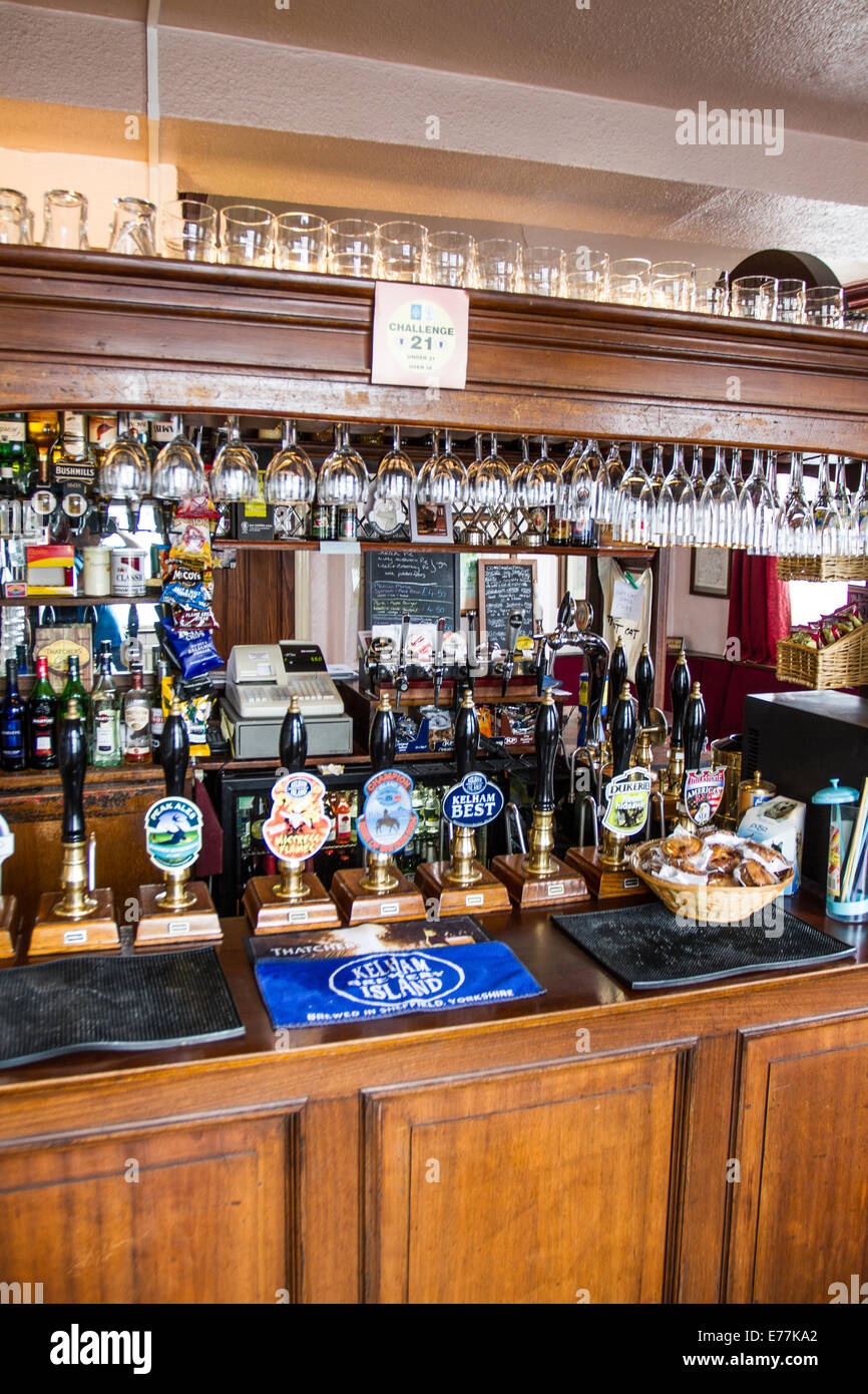 The bar and interior of the Fat Cat Pub in Kelham Island in the Kelham Island Quarter of Sheffield South Yorkshire England Stock Photo