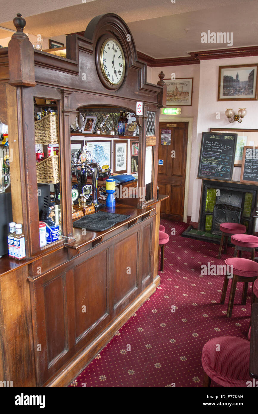 The bar and interior of the Fat Cat Pub in Kelham Island in the Kelham Island Quarter of Sheffield South Yorkshire England Stock Photo