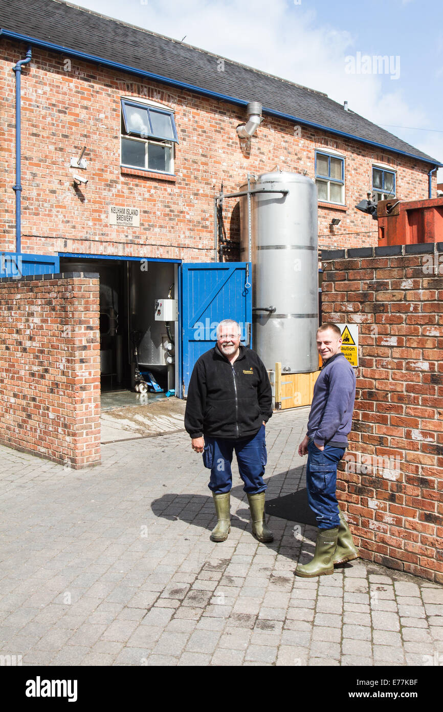 Two brewers at The Kelham Island Brewery, a small independent micro brewery based in Sheffield, South Yorkshire  England Stock Photo