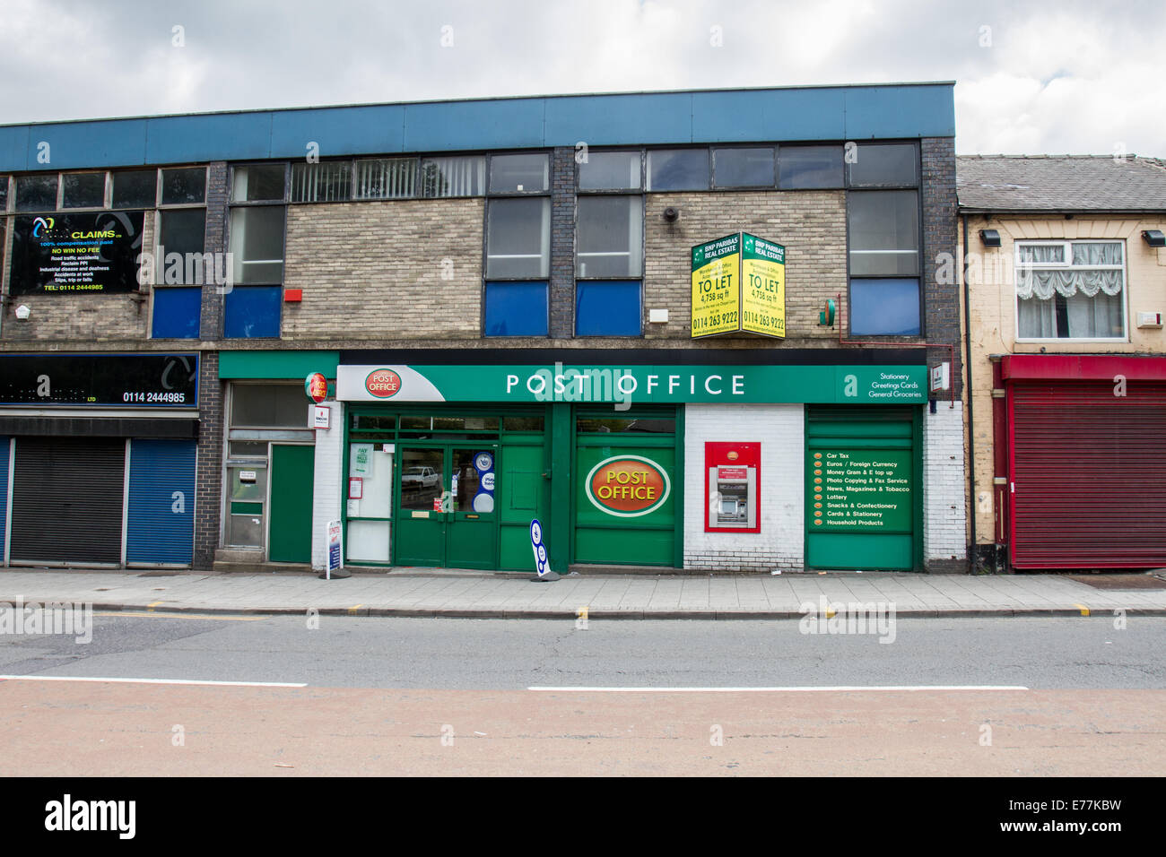 A cash machine ATM at a Post Office in Attercliffe Sheffield South Yorkshire UK Stock Photo