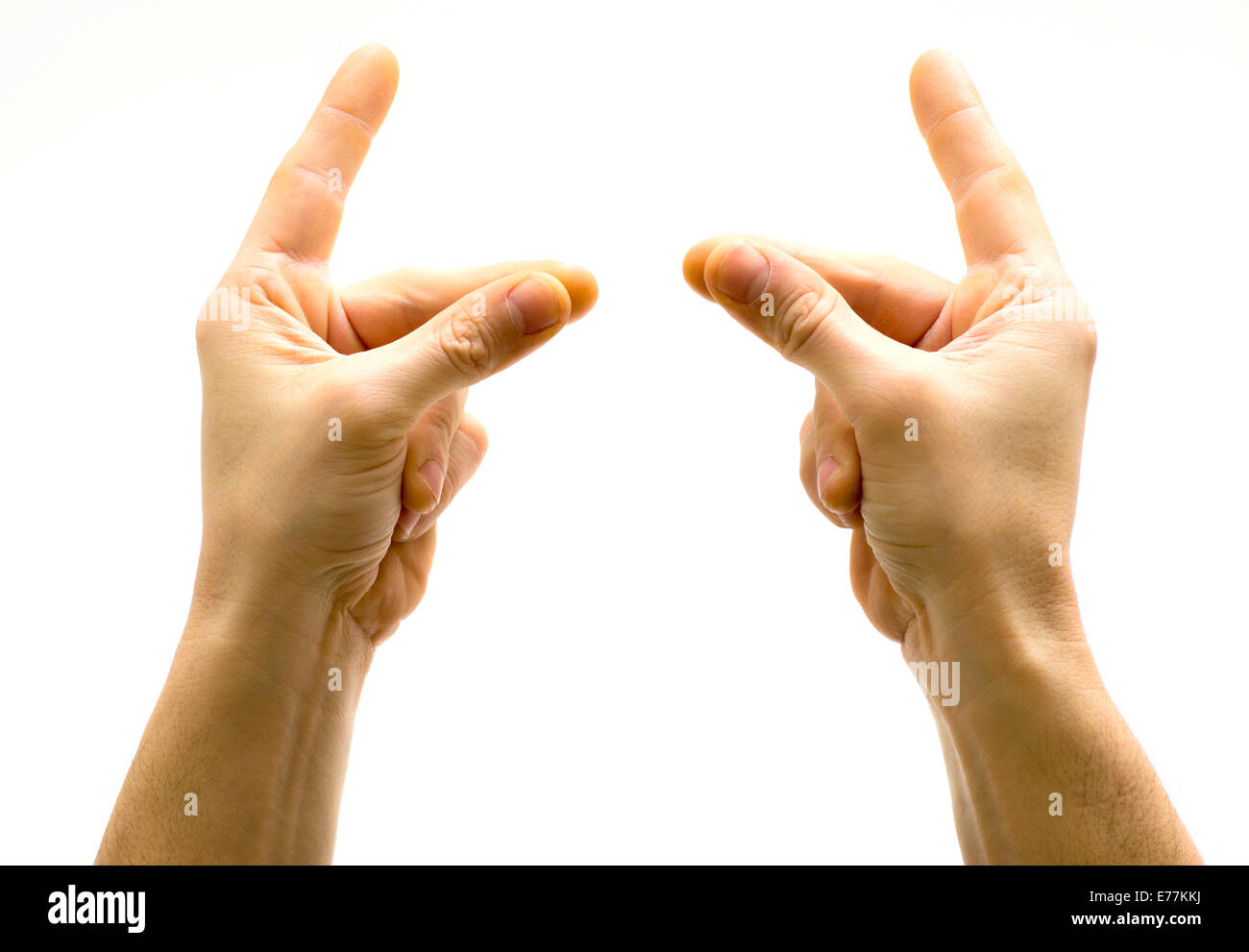 Snapping both fingers. Stock Photo