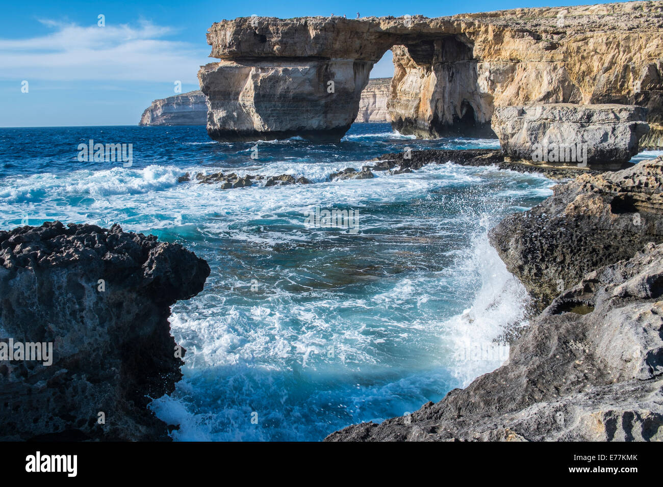The Azure Window on the Island of Gozo in the Mediterranean Stock Photo