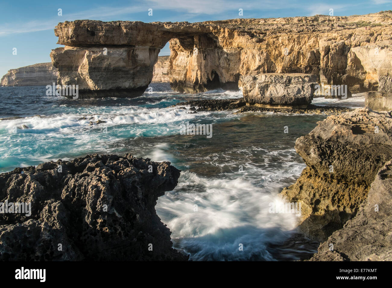 The Azure Window on the Island of Gozo in the Mediterranean Stock Photo