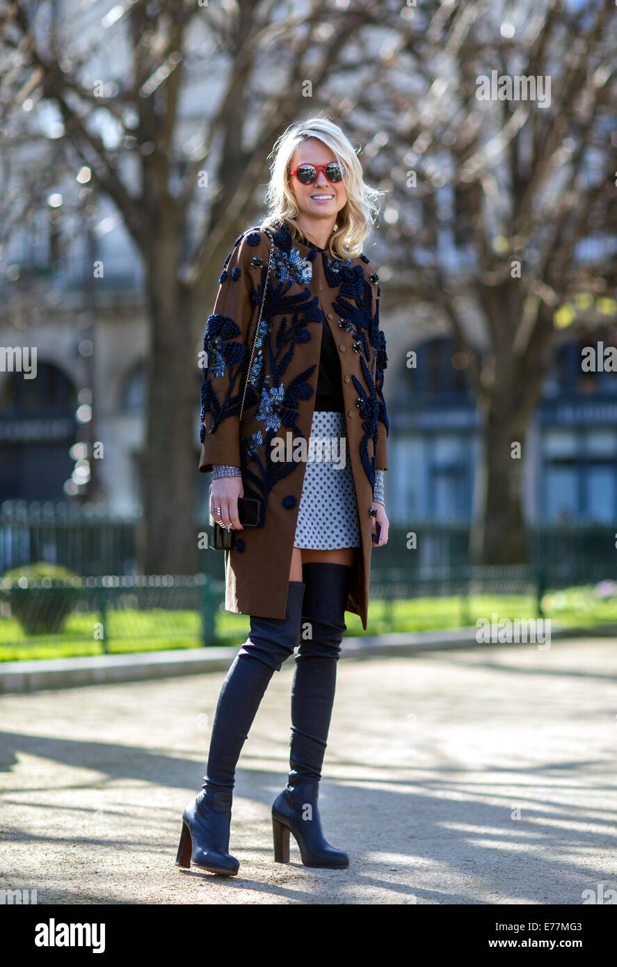 Paris Fashion Week Womenswear Fall/Winter 2014-2015 - Street Style - Day 8  Featuring: Inga Kozel Where: Paris, France When: 06 Mar 2014 Stock Photo -  Alamy