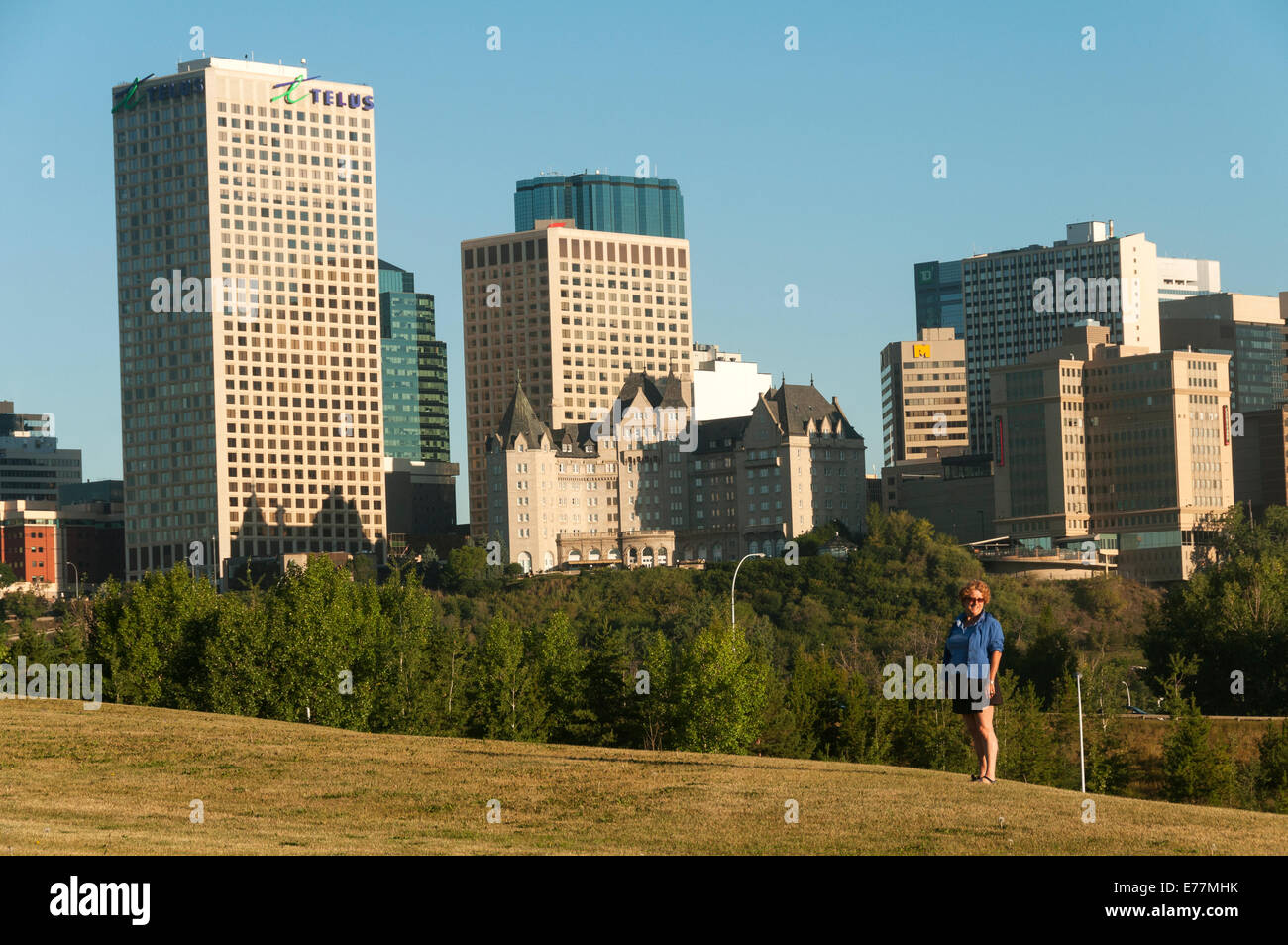 Elk203-5062 Canada, Alberta, Edmonton, city skyline Stock Photo