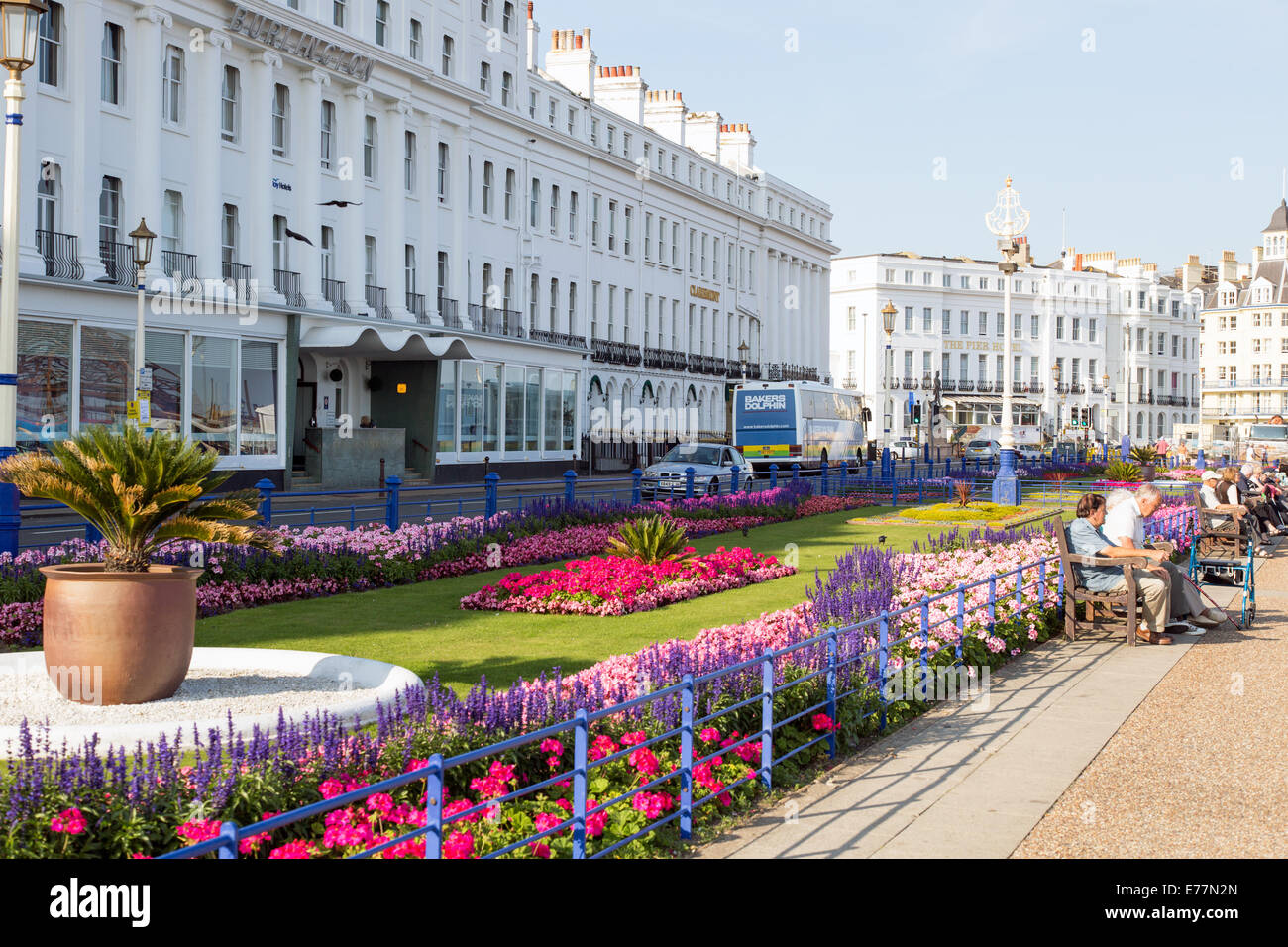 Flower Gardens Eastbourne Seafront UK Stock Photo