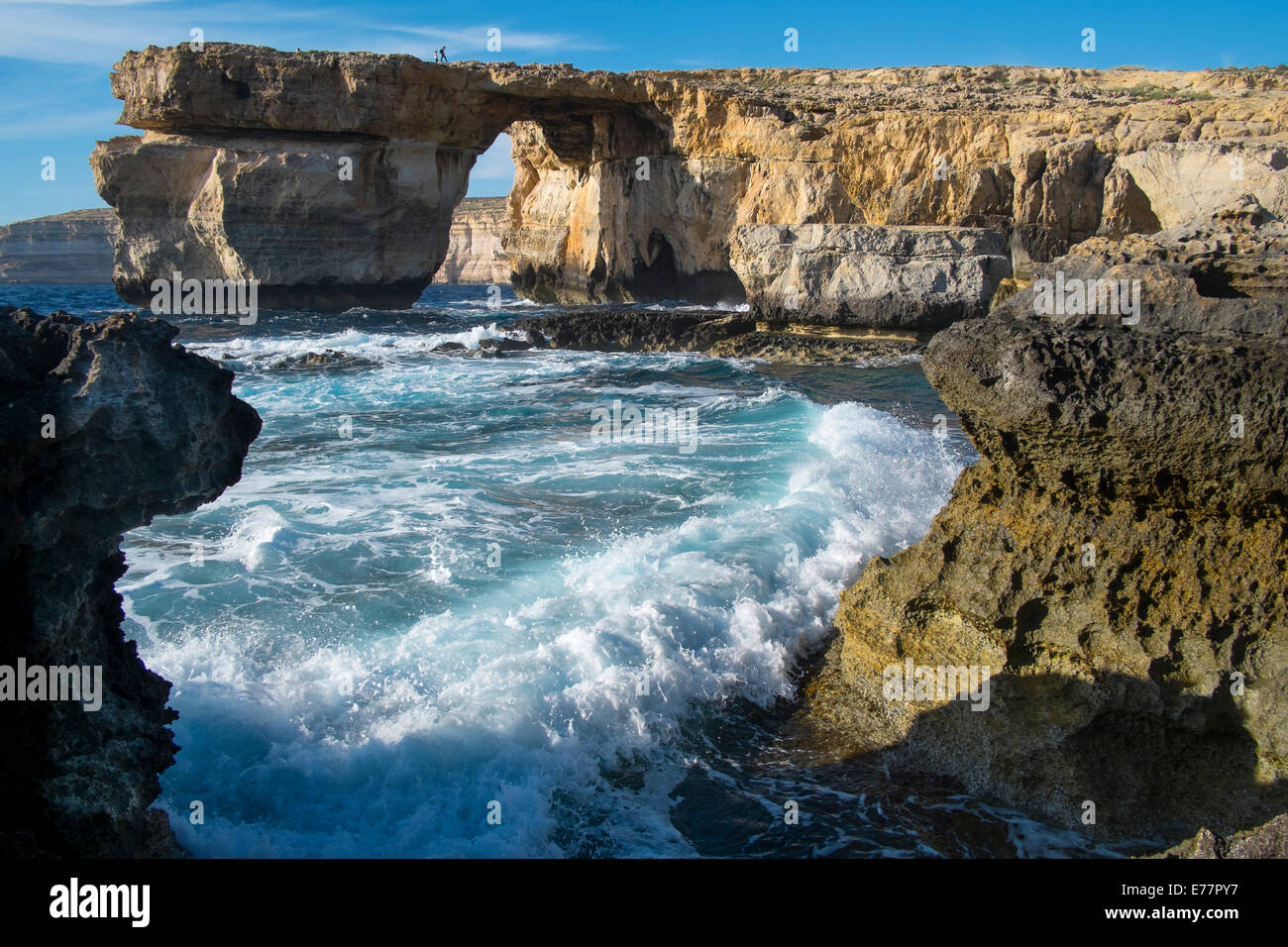 The Azure Window on the Island of Gozo in the Mediterranean Stock Photo
