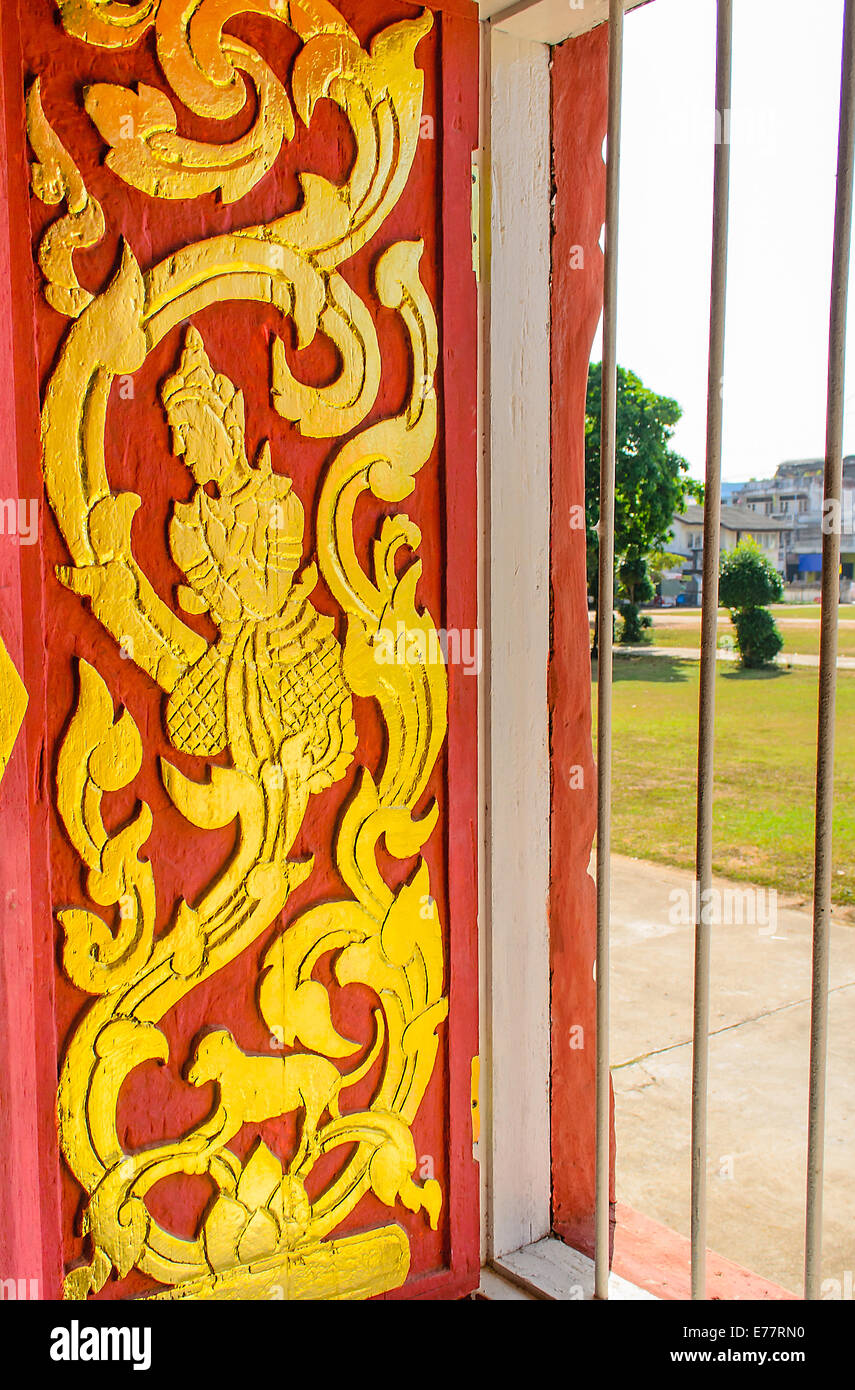 THe Architecture Design of Window of Temple Stock Photo - Alamy