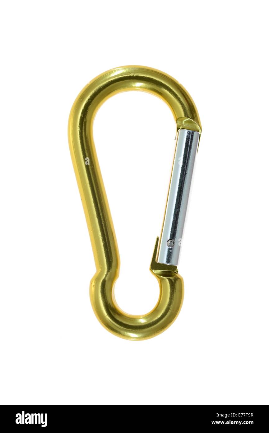 A close up shot of a climbing carabiner Stock Photo Alamy