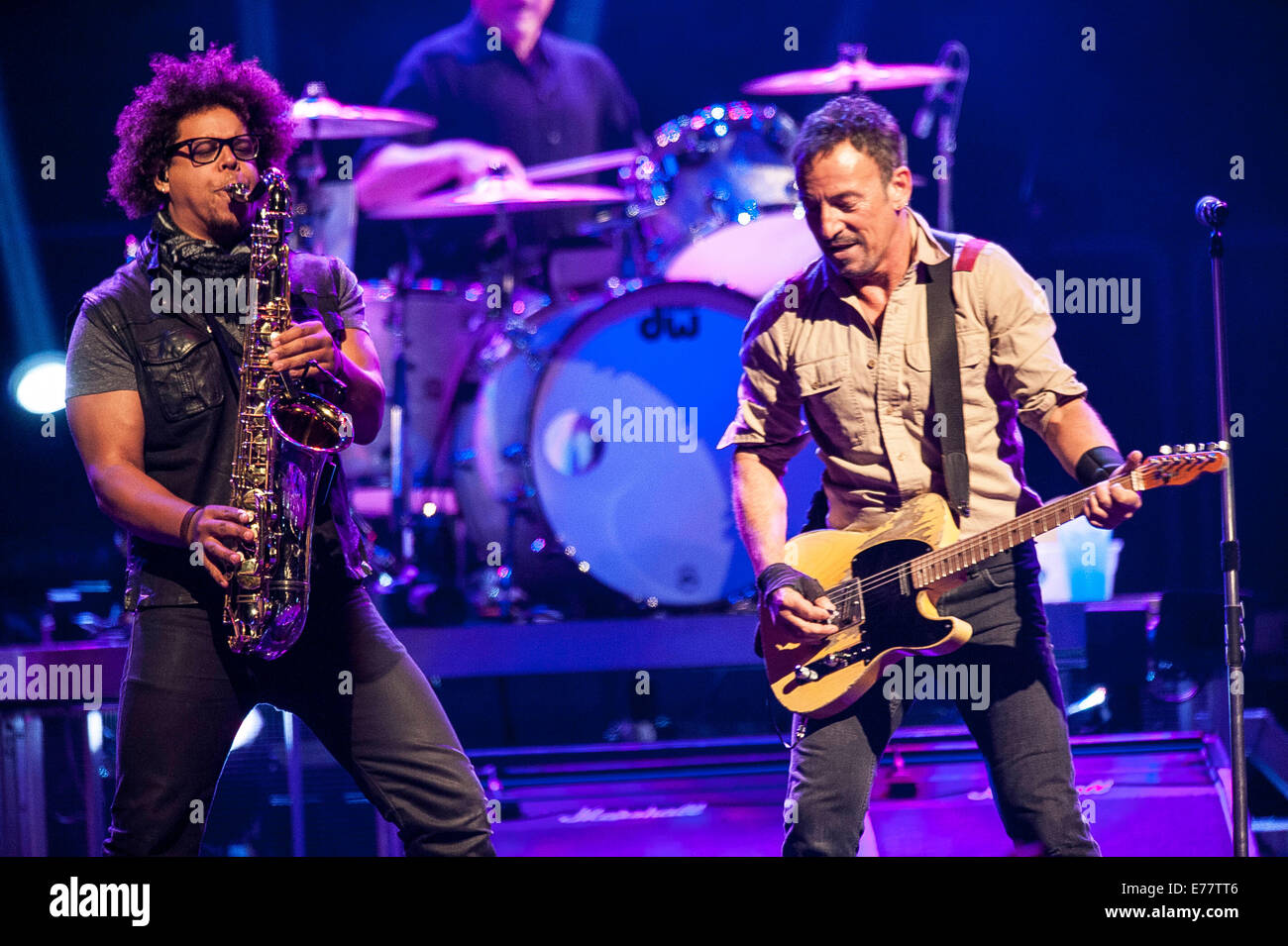 Bruce springsteen and jake clemons of the e street band hires stock