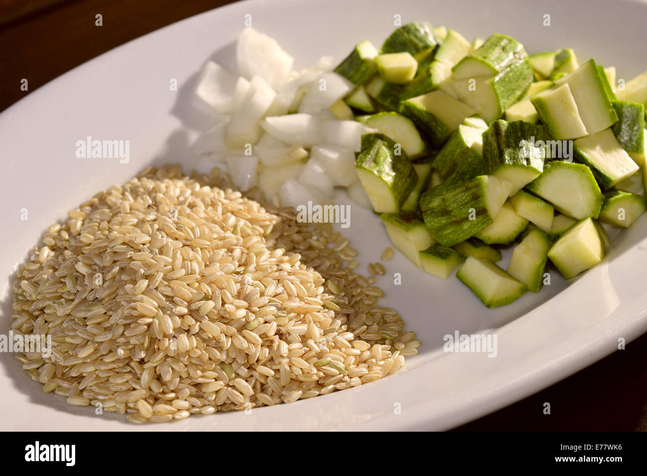 barley and zucchini for a healthy nutrition Stock Photo