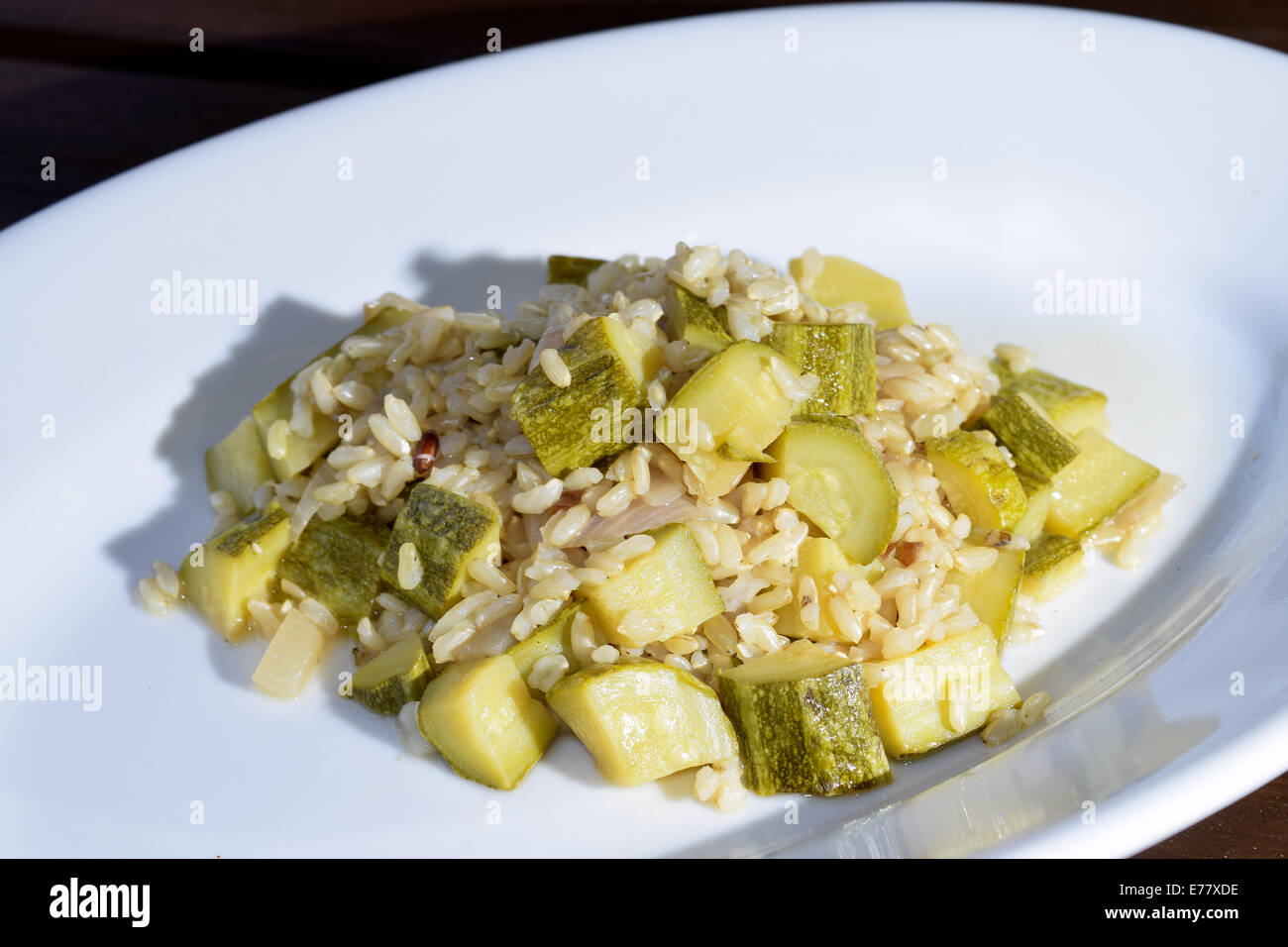 barley and zucchini for a healthy nutrition Stock Photo