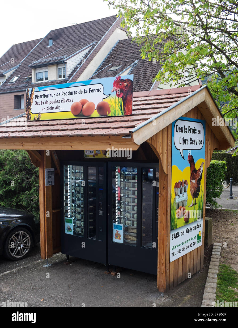 Egg vending machine, Alsace, France Stock Photo