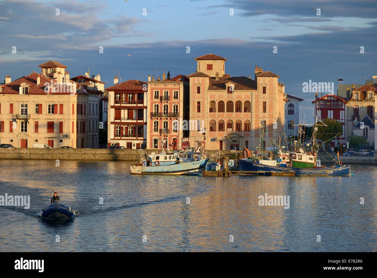 France, Basque country, Saint-Jean-de-Luz, the trawlers and the house of the Infanta Stock Photo