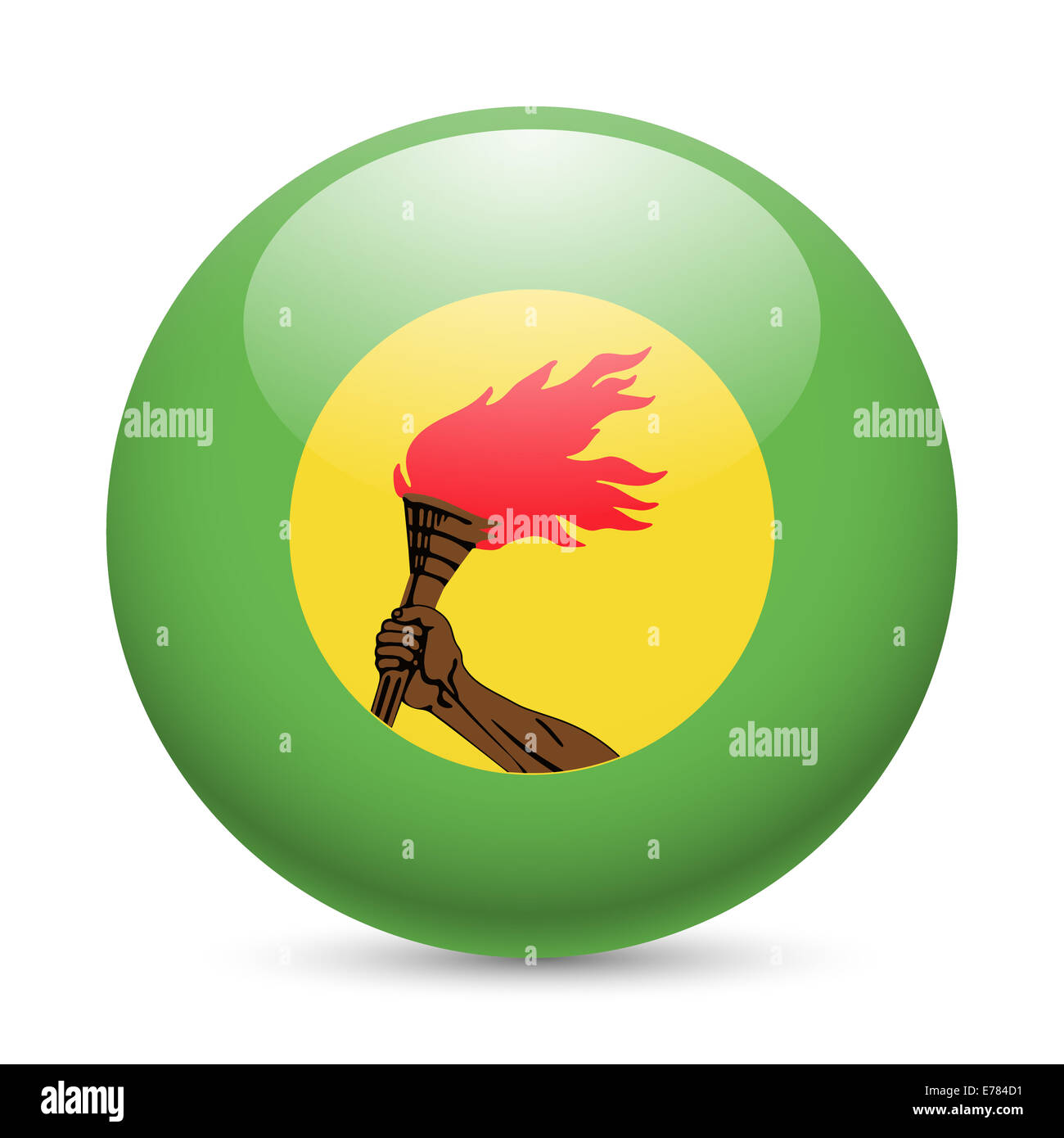 Flag of Zaire as round glossy icon. Button with Zairean flag Stock