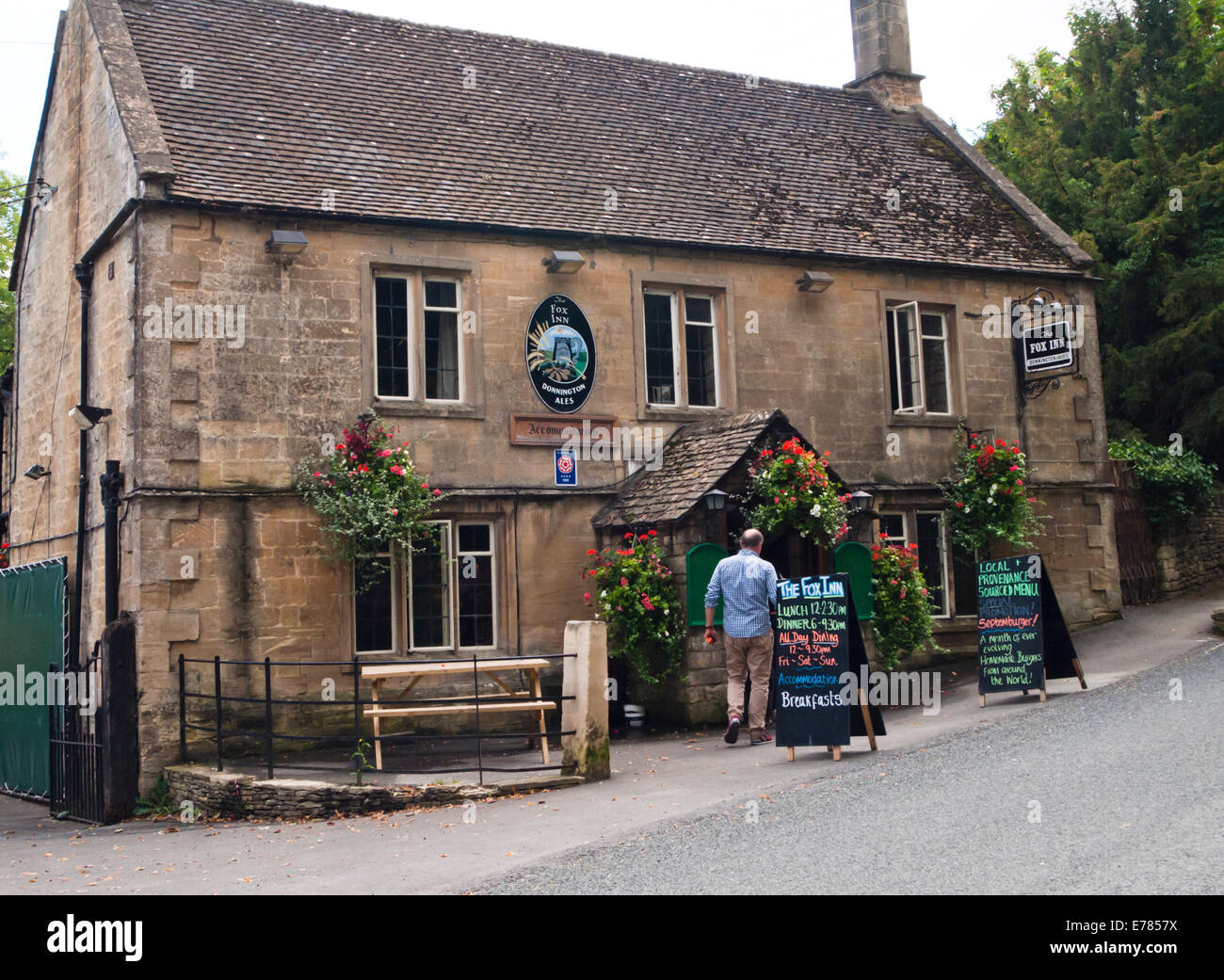 Little Barrington Cotswold Gloucestershire England UK The Fox Inn Stock