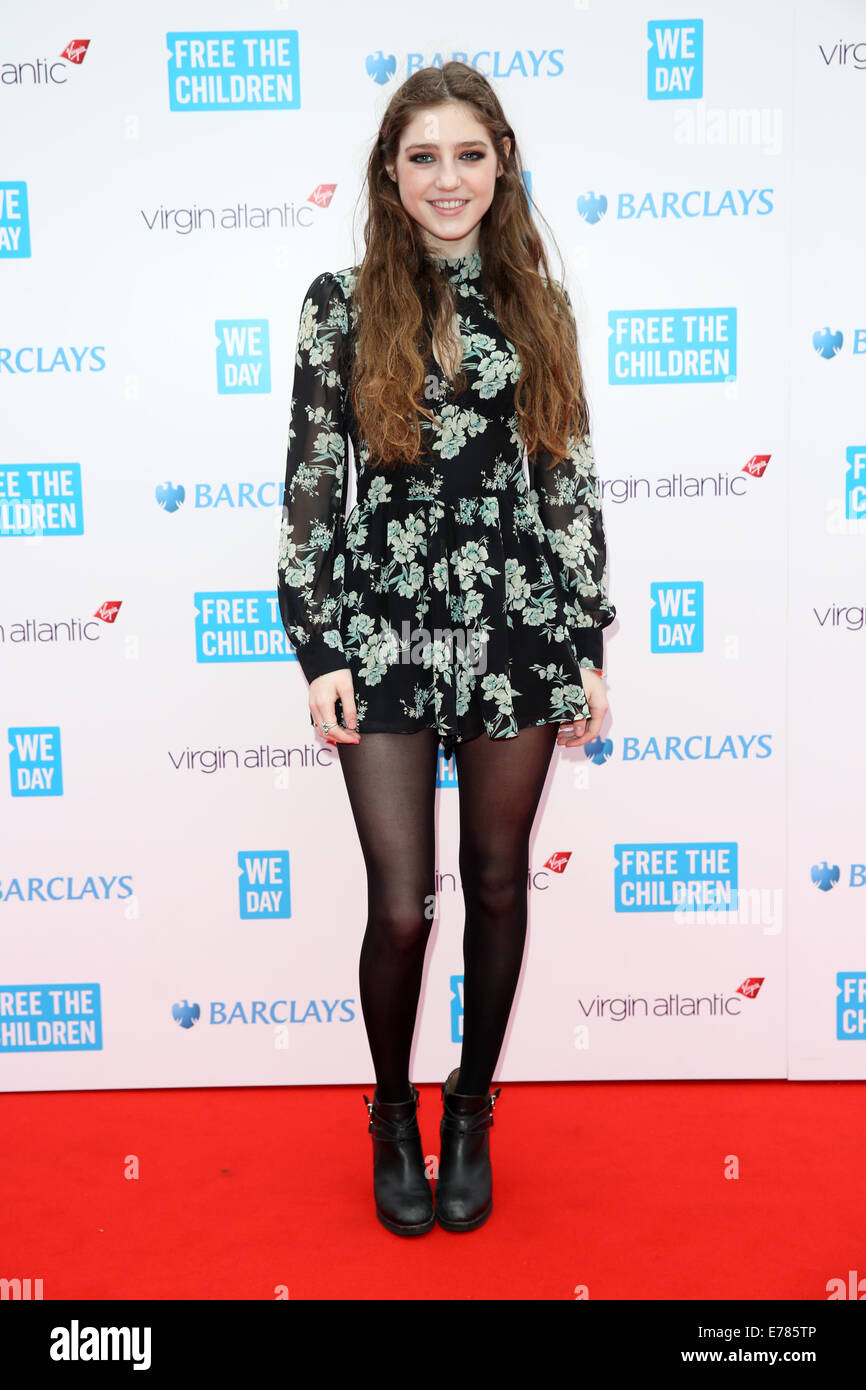 WE day UK held at Wembley arena - Arrivals  Featuring: Birdy Where: London, United Kingdom When: 07 Mar 2014 Stock Photo
