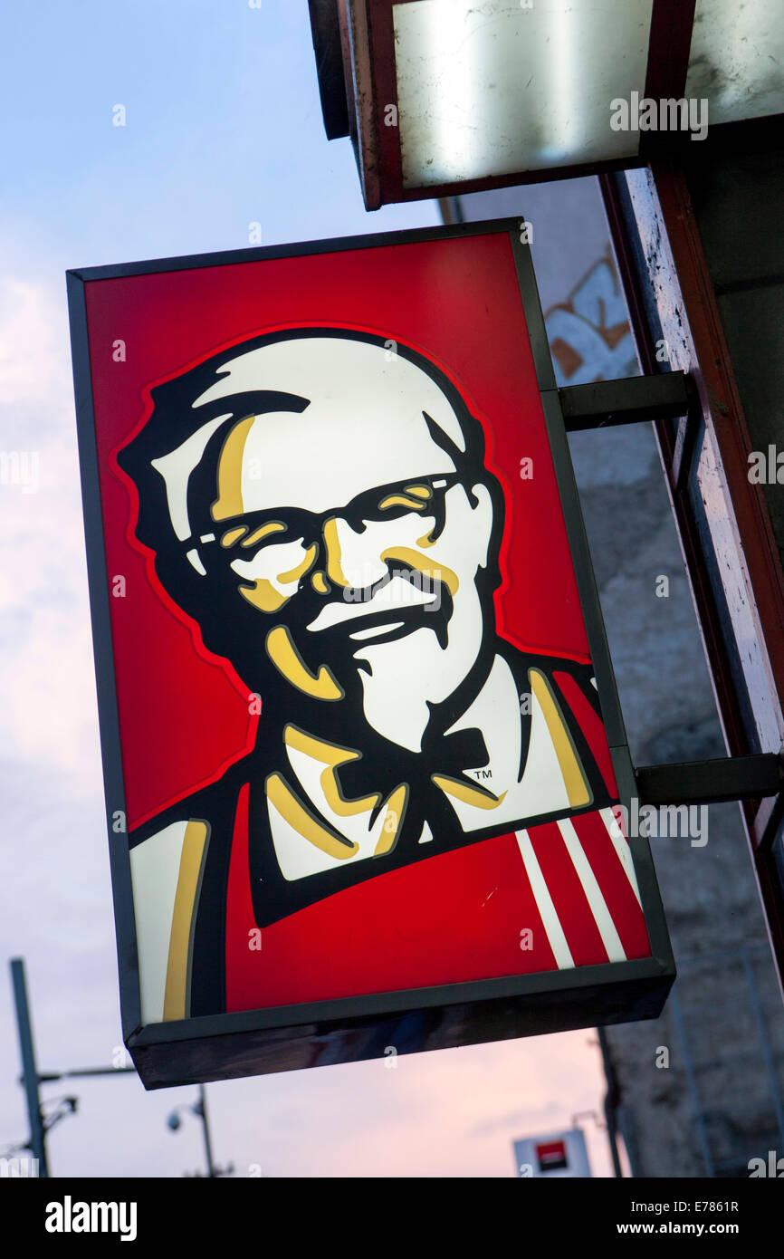 KFC logo sign Prague Czech Republic Stock Photo